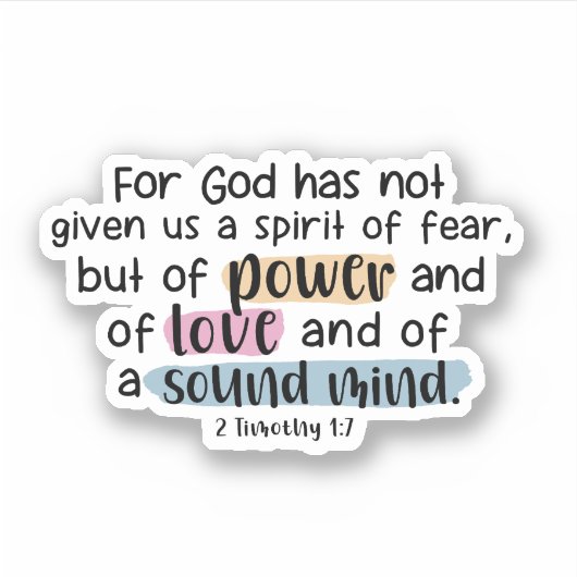 2 Timothy 1:7 Sticker (Voorkant)