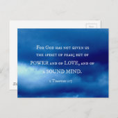 2 Timothy 1:7 Want God heeft niet gegeven.... Briefkaart (Voorkant / Achterkant)