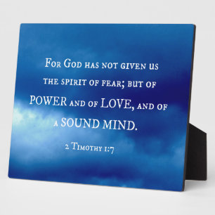 2 Timothy 1:7 Want God heeft niet gegeven.... Fotoplaat