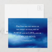 2 Timothy 1:7 Want God heeft ons niet de.. Briefkaart (Voorkant / Achterkant)