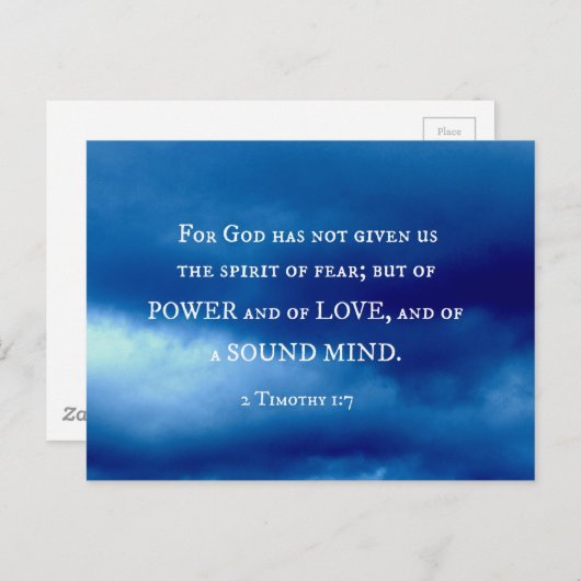 2 Timothy 1:7 Want God heeft ons niet de.. Briefkaart (Voorkant / Achterkant)