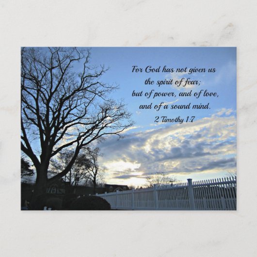 2 Timothy 1:7 Want God heeft ons niet de geest geg Briefkaart (Voorkant)
