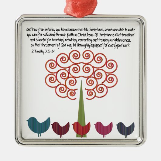 2 Timothy 3:15-17 kerstversiering Metalen Ornament (Voorkant)