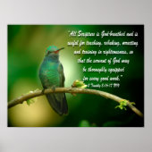 2 Timothy 3:16-17 Christelijk Poster Hummingbird (Voorkant)
