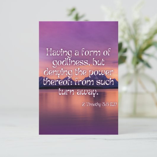 2 Timothy 3:5 KJV Bijbelscripts Pic Greeting Kaart (Staand voorkant)