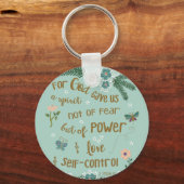 2 Timothy 5:7 Kunstkunst met schrijfschrift Sleutelhanger (Voorkant)