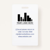 2 tinten blauwe golven Logo & foto werknemer ID Badge (Achterkant)