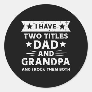 2 titels vader opa grappige vaders grootouder dag ronde sticker