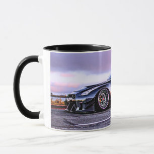 2 Tone Fantasy sportwagen op zwarte koffie mok