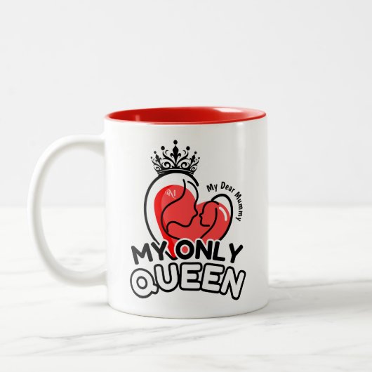 2-Tone Mok 11oz: Mijn enige Queen (rood) (Links)