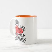 2-tone Mok 11oz: Mijn enige Queen (sinaasappel) (Voorkant links)