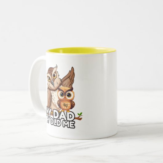 2-Tone Mok 11oz: Mijn vader Mijn oude ik (geel) (Voorkant links)