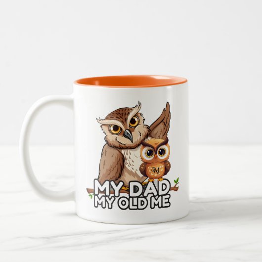 2-tone Mok 11oz: Mijn vader Mijn oude ik (sinaasap (Links)
