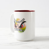 2-Tone Mok 11oz: Mind Your Own (bruin) (Voorkant links)