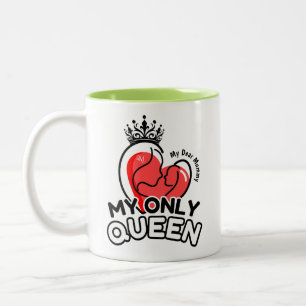 2-Tone Mok 11oz: My Only Queen (groen)
