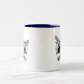 2-tone Mok 11oz: Wie denk je (blauw) (Center)