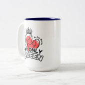 2-Tone Mok 15oz: My Only Queen (blauw) (Voorkant links)