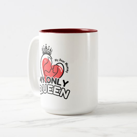 2-Tone Mok 15oz: My Only Queen (bruin) (Voorkant links)