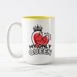 2-Tone Mok 15oz: My Only Queen (geel)