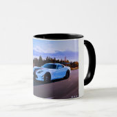 2 Tone witte sportwagen Classic koffie mok (Voorkant rechts)