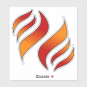2 Tonggen van vuur of vlam (naar links gericht) Sticker (Vel)