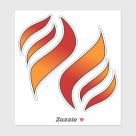 2 Tonggen van vuur of vlam (naar links gericht) Sticker