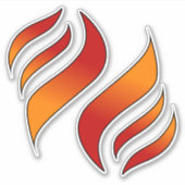 2 Tonggen van vuur of vlam (naar links gericht) Sticker (Voorkant)