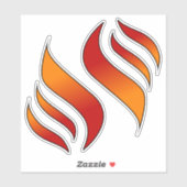 2 Tonggen van vuur of vlam (naar rechts gericht) Sticker (Vel)