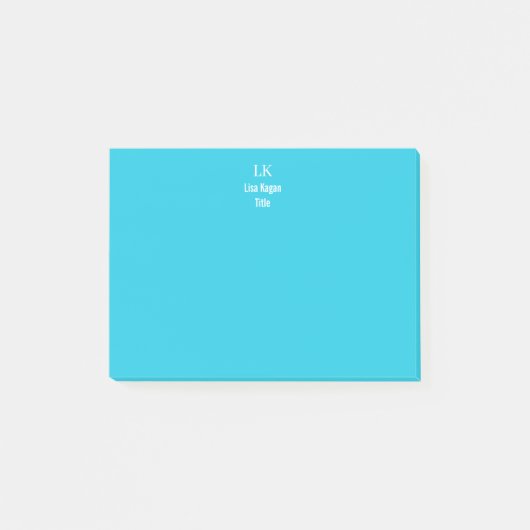 2-tonig gepersonaliseerd monogram op maat post-it® notes (Voorkant)