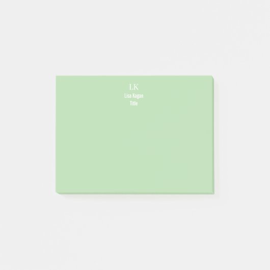 2-tonig gepersonaliseerd monogram op maat post-it® notes (Voorkant)
