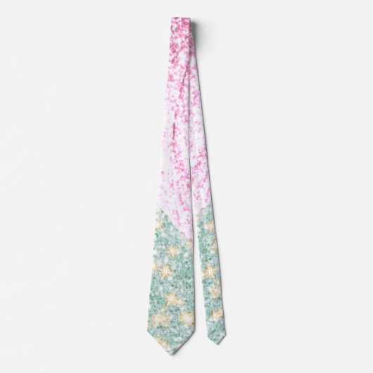 2-tonige kleur glitter roze en poederblauw cyaan stropdas (Voorkant)