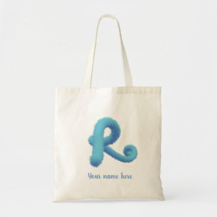 2-tonnen blauwe snelheid R monogram & initiaal Tote Bag