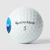 2-toon blauw monogram om Golfer te identificeren Golfballen (Logo)