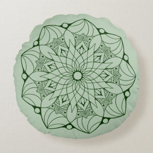 2 Toon Green Mandala Round Sierkussen voor Couch Rond Kussen