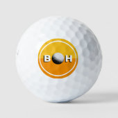2-toon Oranje monogram om Golfer te identificeren Golfballen (Voorkant)