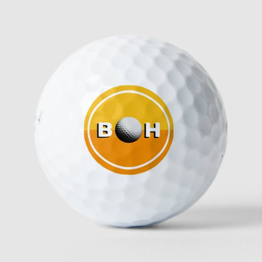 2-toon Oranje monogram om Golfer te identificeren Golfballen (Voorkant)