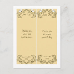 2 Tortelduifjes Bruin/Tan bruiloft Bladwijzer Briefkaart