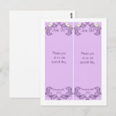 2 Tortelduifjes Paarse/Lavendel Bruiloft Bladwijze Briefkaart (Voorkant / Achterkant)