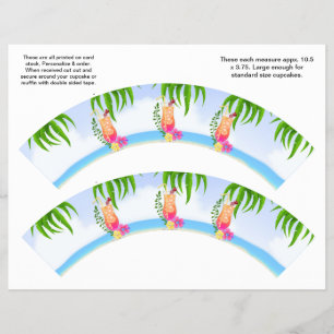 2 Tropische Hawaïaanse Luau Aangepaste Cupcake Ver Flyer