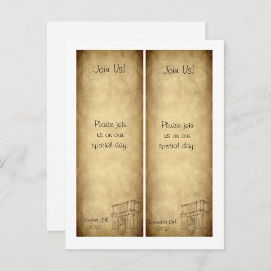 2 Trouwen in Rome Save the Date Bladwijzer Aankondigingskaart (Voorkant / Achterkant)