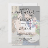 2 Trouwfoto's Gelukkig voor Altijd Script Kaart (Voorkant)