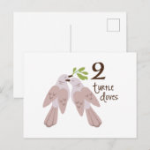 2 Turtle Dove Briefkaart (Voorkant / Achterkant)