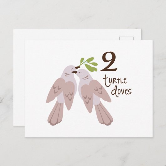 2 Turtle Dove Briefkaart (Voorkant / Achterkant)