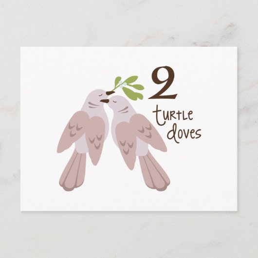 2 Turtle Dove Briefkaart (Voorkant)