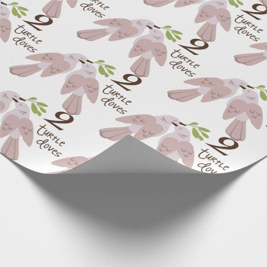 2 Turtle Dove Cadeaupapier (Hoek)