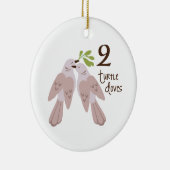 2 Turtle Dove Keramisch Ornament (Rechts)