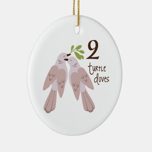 2 Turtle Dove Keramisch Ornament (Rechts)