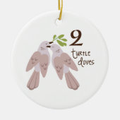 2 Turtle Dove Keramisch Ornament (Voorkant)