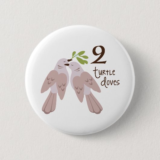 2 Turtle Dove Ronde Button 5,7 Cm (Voorkant)