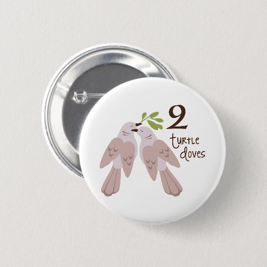 2 Turtle Dove Ronde Button 5,7 Cm (Voorkant /achterkant)